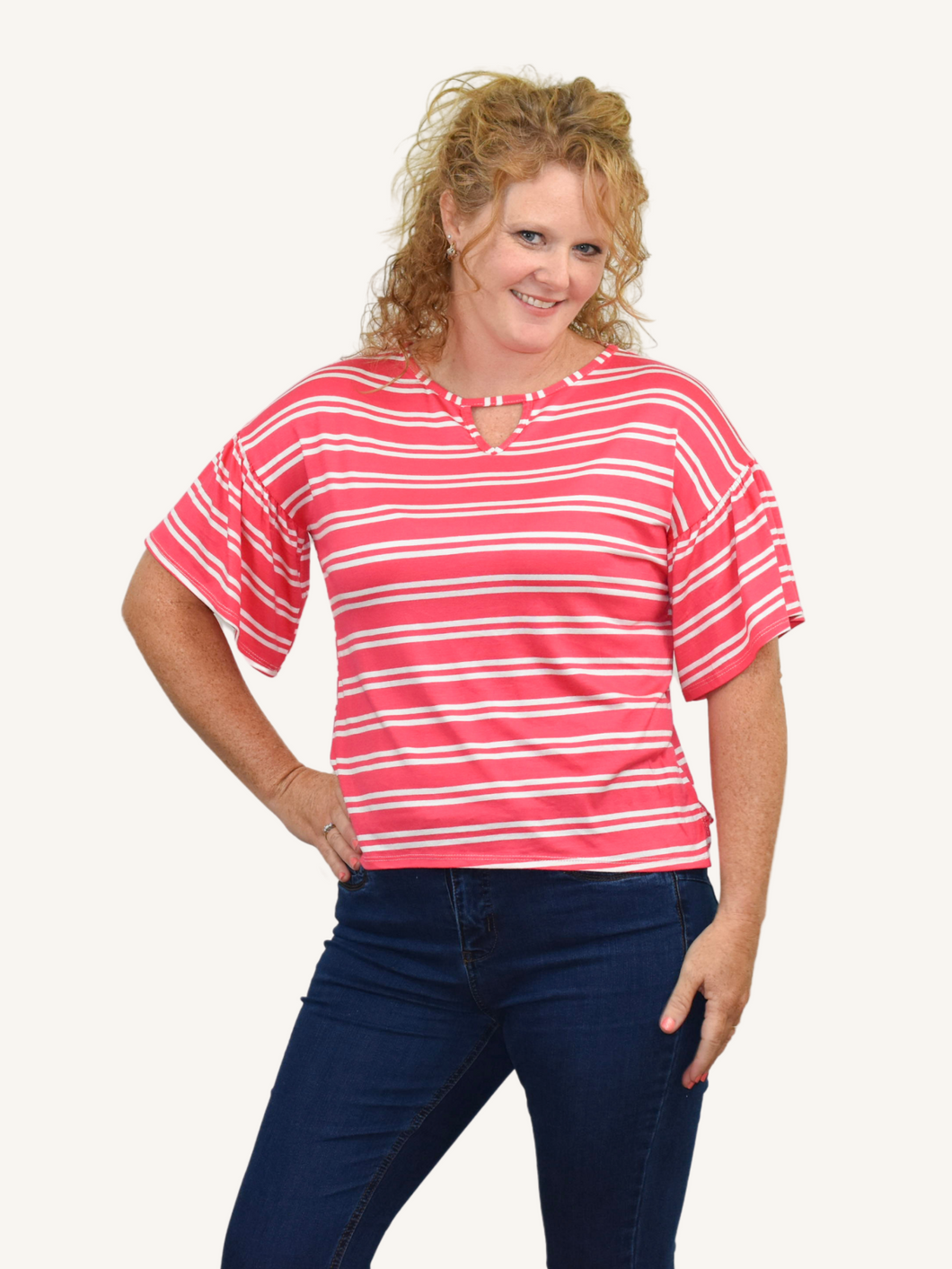 Show Your Stripes Top in Cherry